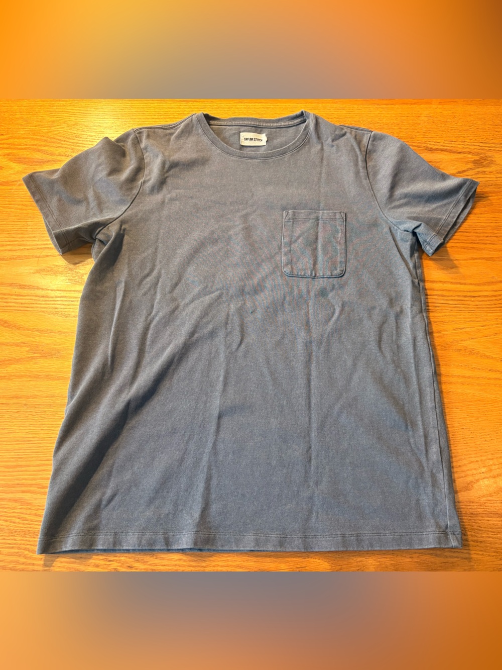 Taylor Stitch Slate Blue Crewneck Pocket Tee